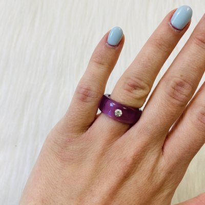 Pici köves lila gyűrű