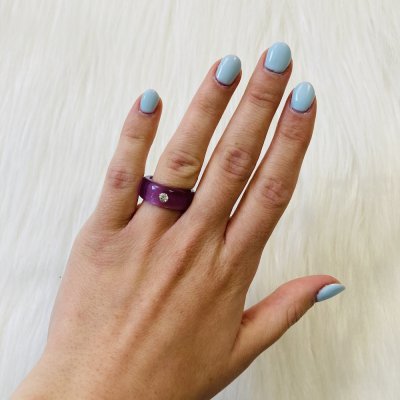 Pici köves lila gyűrű