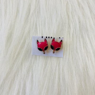 Pink róka fülbevaló