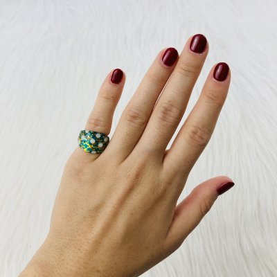 Kék csillogós gyűrű