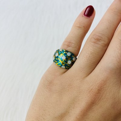 Kék csillogós gyűrű