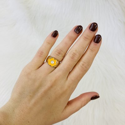 Narancssárga virágos gyűrű