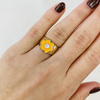 Narancssárga virágos gyűrű