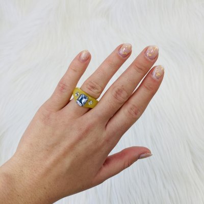 Sárga köves plexi gyűrű