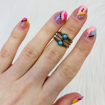 Kék két köves gyűrű