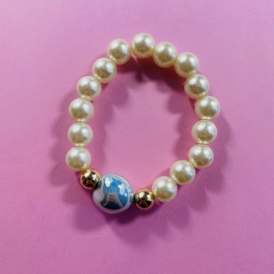 Szív gyöngyös karkötő