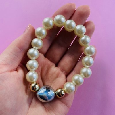 Szív gyöngyös karkötő