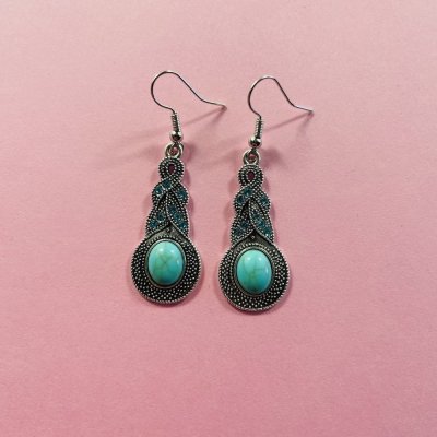 Kék köves bohém fülbevaló