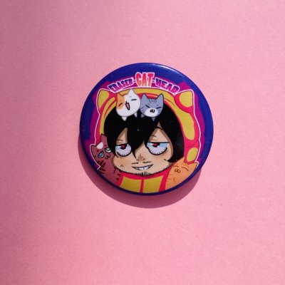 Eraser Cat Head kitűző