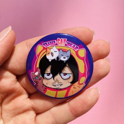 Eraser Cat Head kitűző