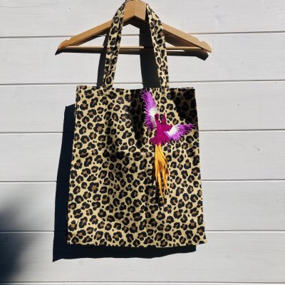 Leopárdos upcycle totebag