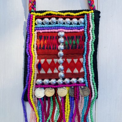 Boho díszes mini vintage táska