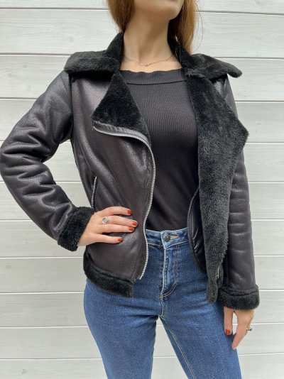 Hasított műbőr dzseki