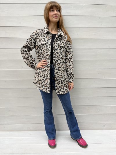 Szürkés leopárd mintás kiskabát