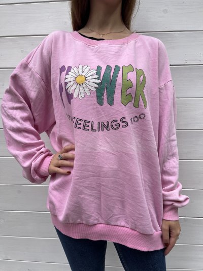 Pink virágos pulcsi