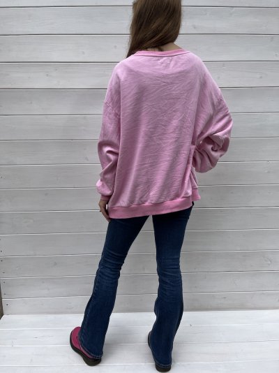 Pink virágos pulcsi