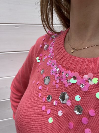 Flitteres pink pulóver