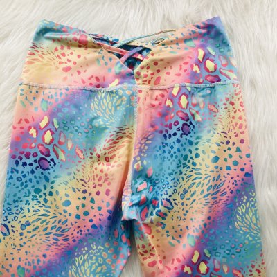 Neon párduc mintás leggings nadrág