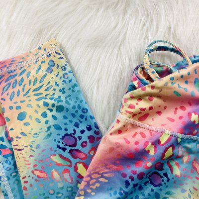 Neon párduc mintás leggings nadrág