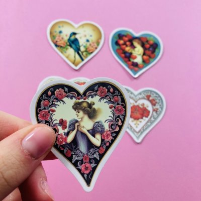 Nő szíves matrica csomag