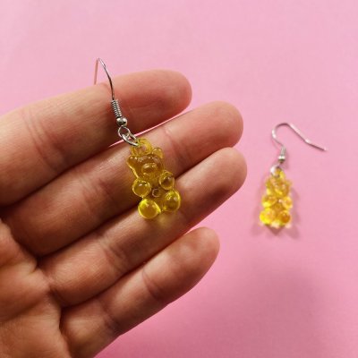 Gumimaci fülbevaló