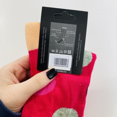 Pink pöttyös zokni