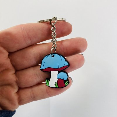 Kék gombás kulcstartó