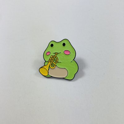 Zenész béka kitűző